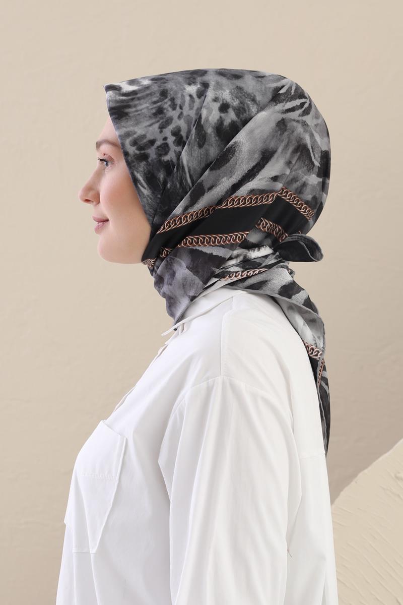 Fivescarf Gri Twill Digital Eşarp