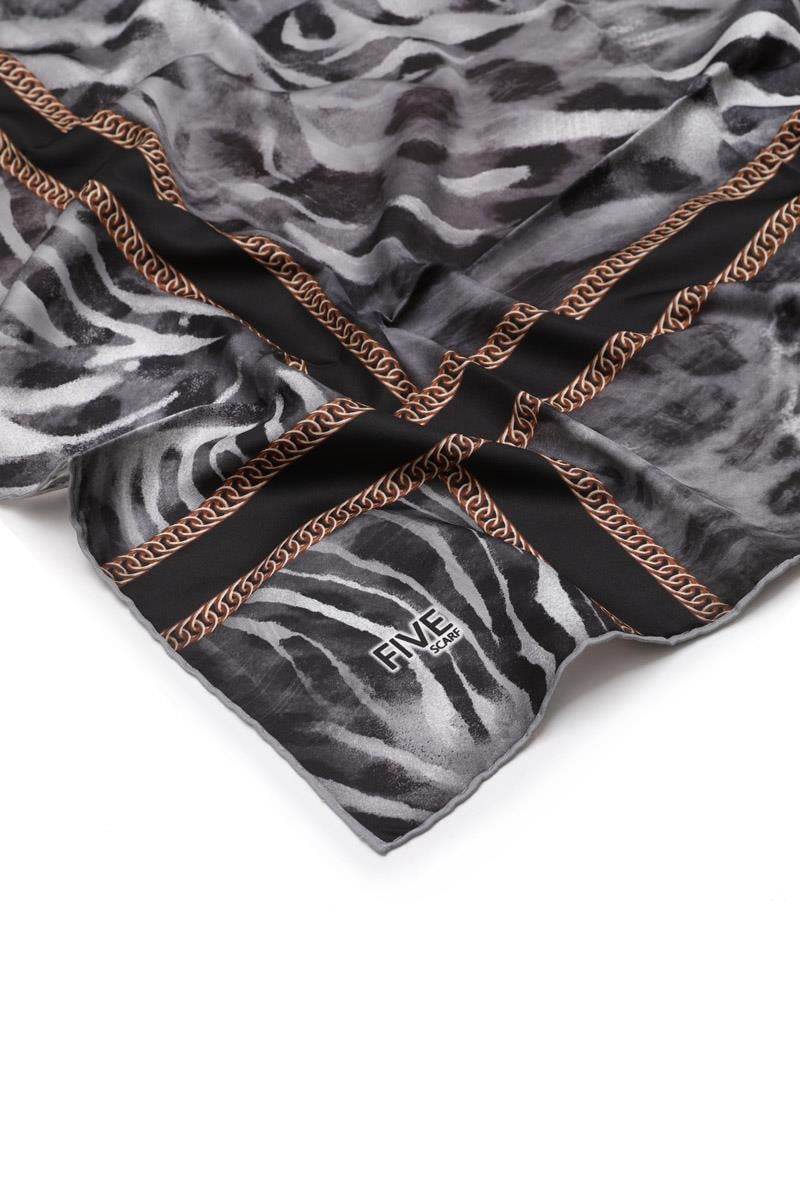 Fivescarf Gri Twill Digital Eşarp