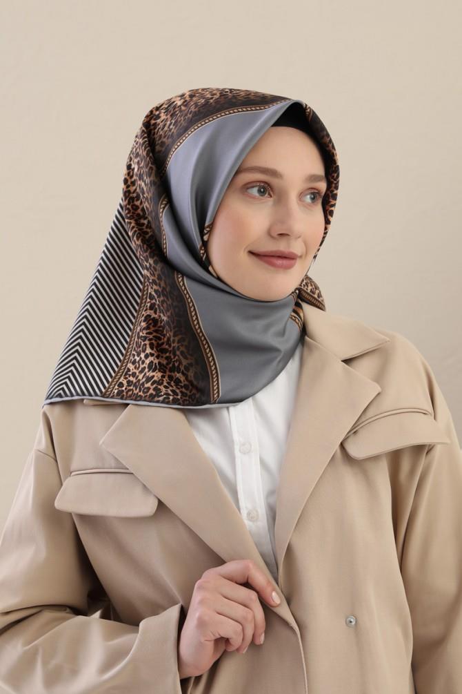 Fivescarf Gri Twill Digital Eşarp