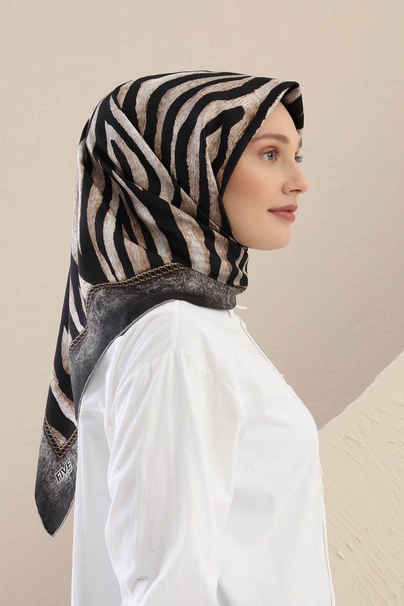 Fivescarf Gri Twill Digital Eşarp
