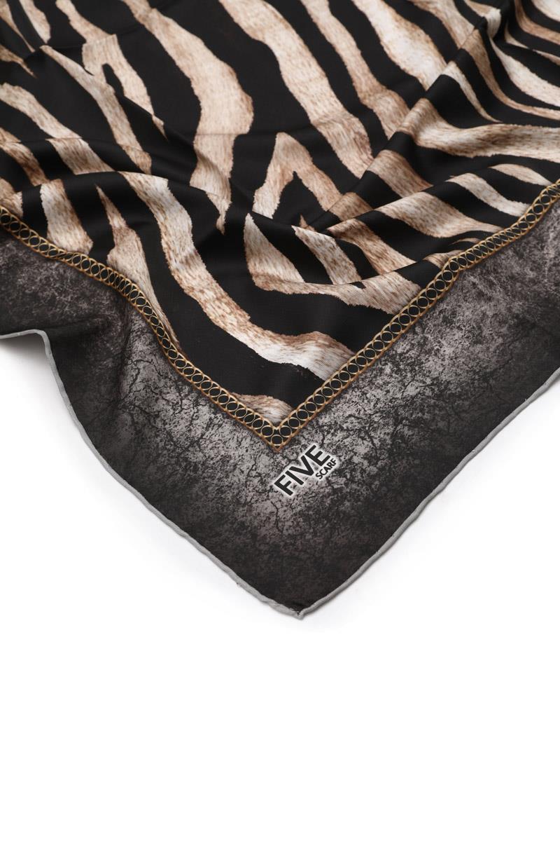 Fivescarf Gri Twill Digital Eşarp