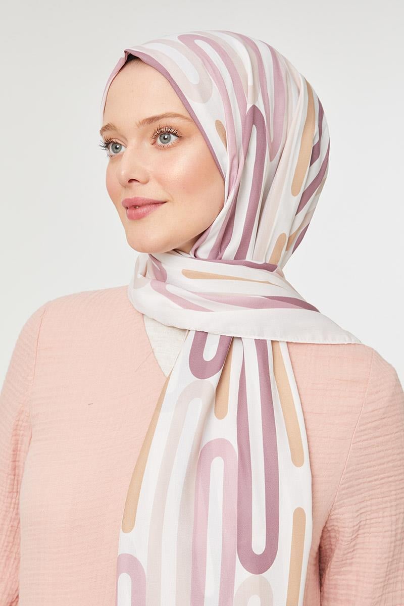 Fivescarf Gül Ataç Desen Mono Krep Şal