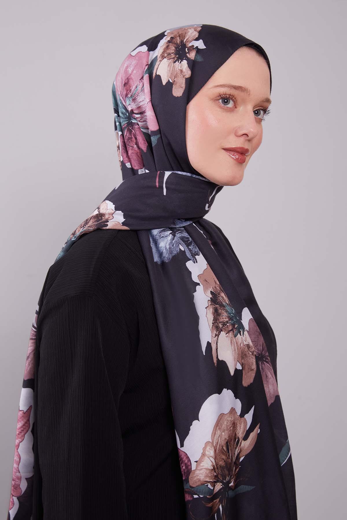 Fivescarf Gül Kurusu Çicek Desen Clover Şal