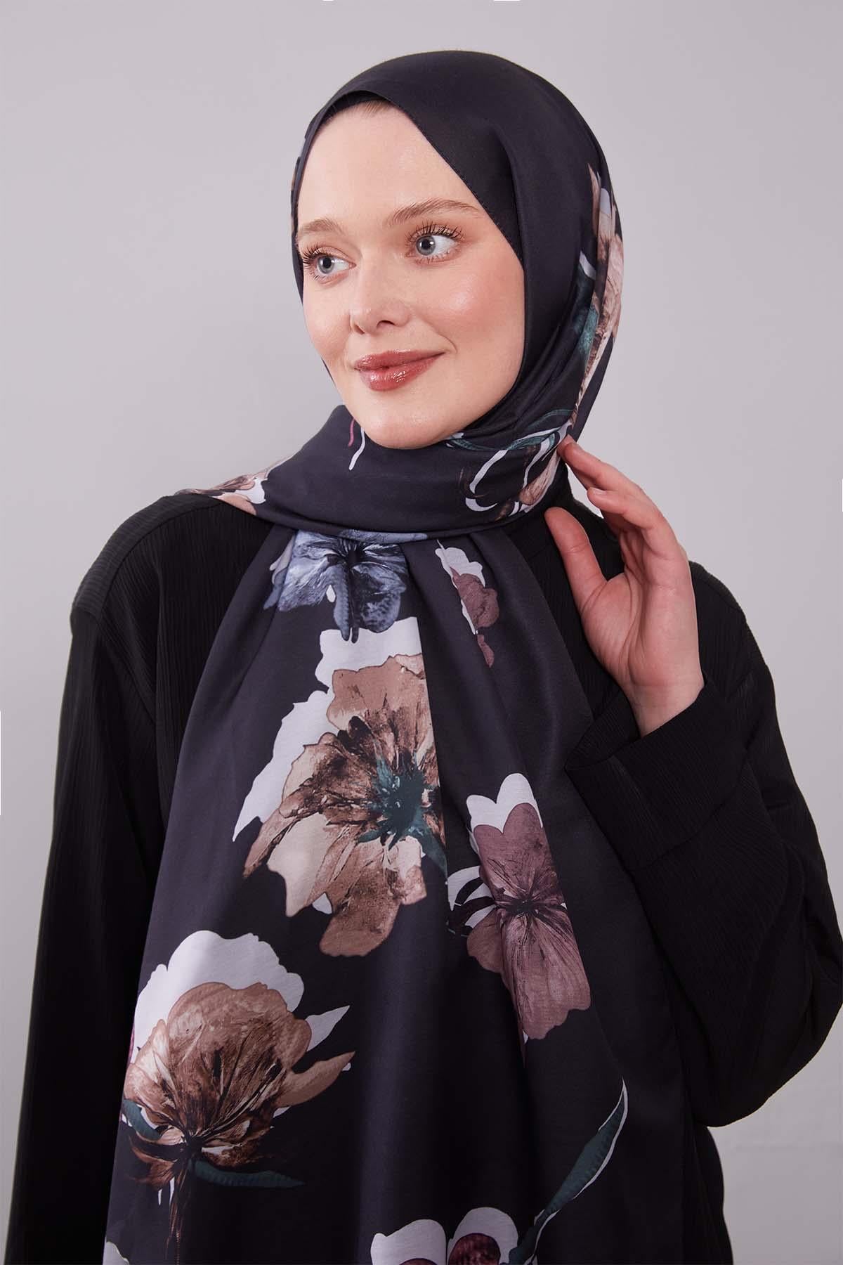 Fivescarf Gül Kurusu Çicek Desen Clover Şal