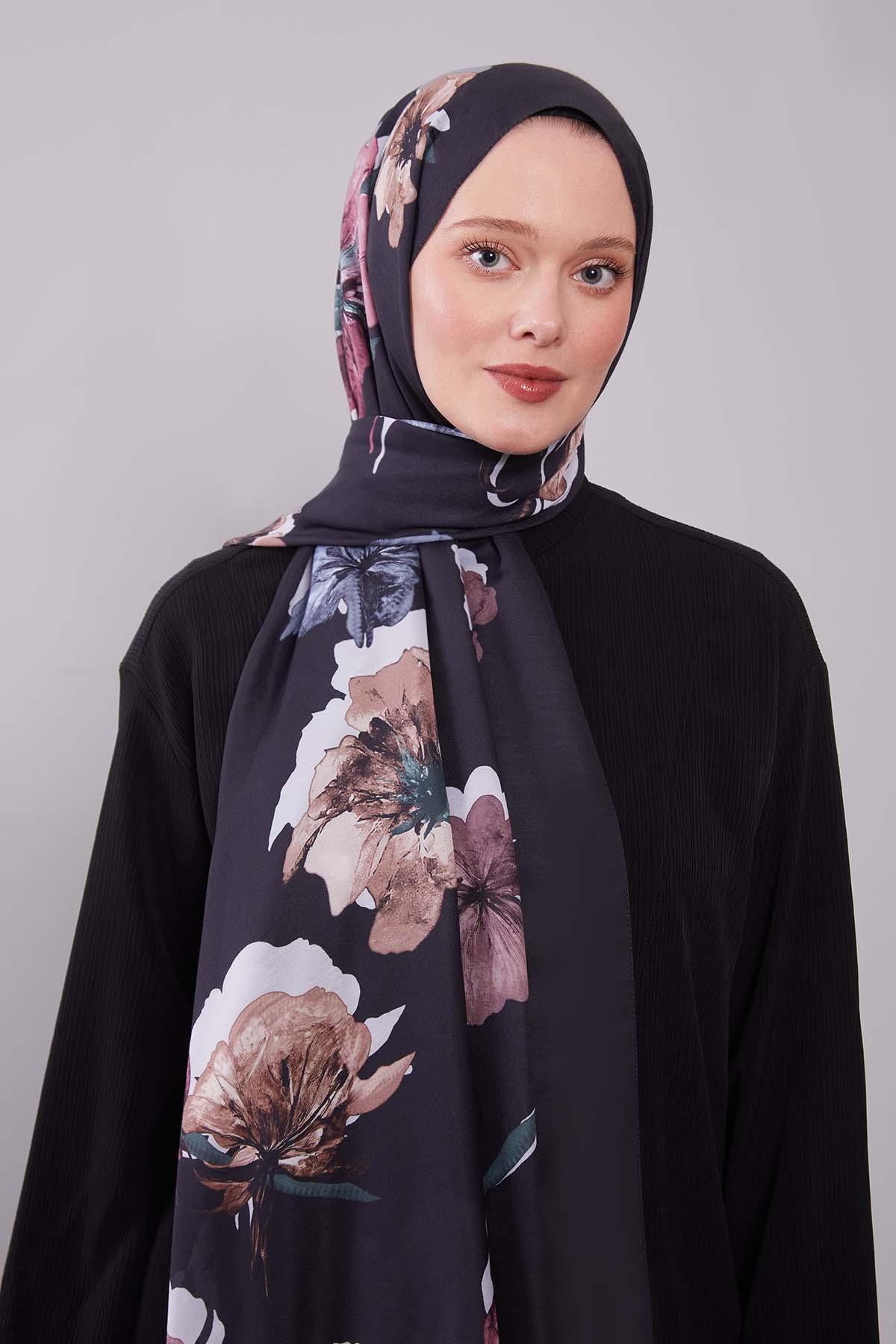 Fivescarf Gül Kurusu Çicek Desen Clover Şal