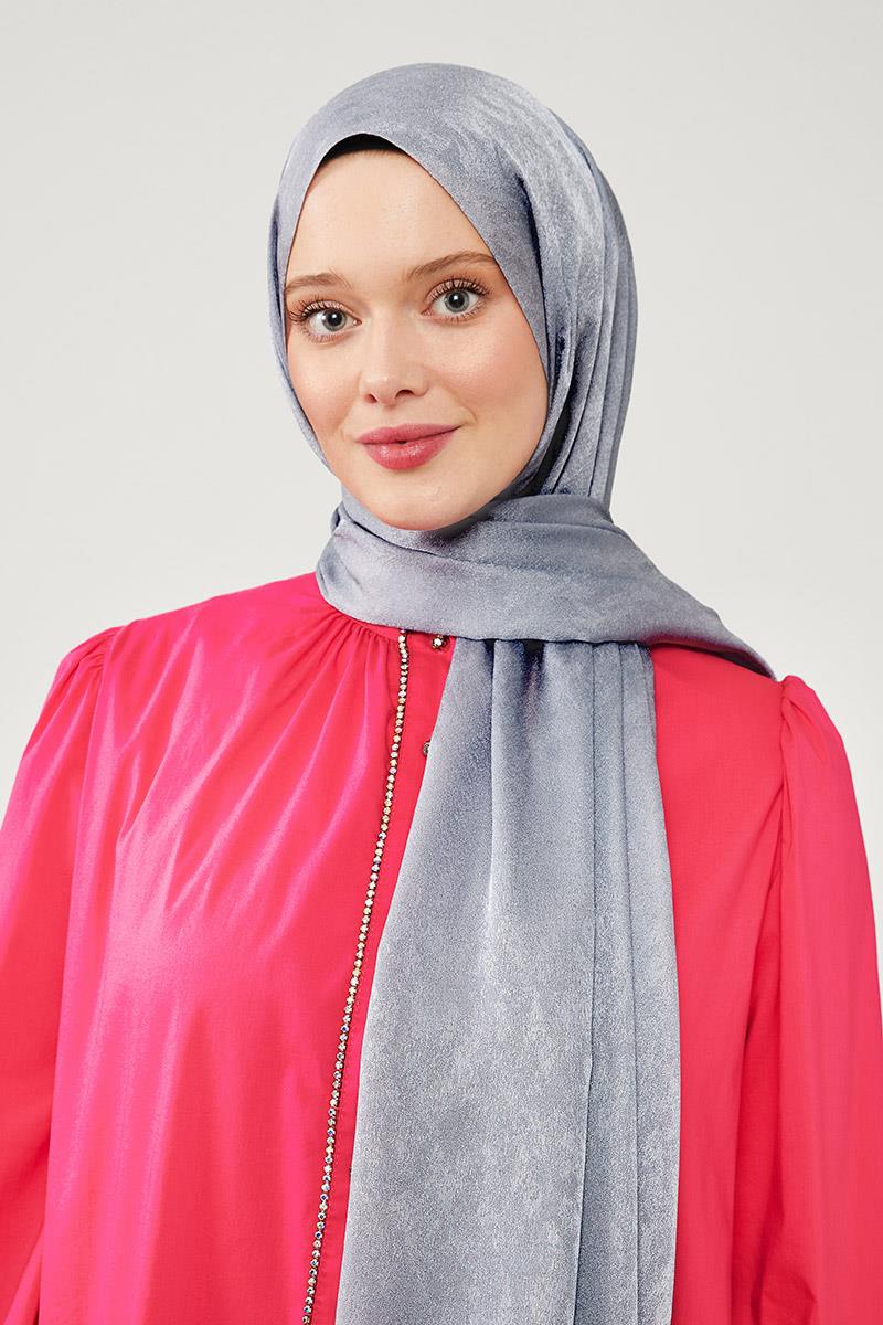 Fivescarf Gümüş Jakarlı Elegance Şal