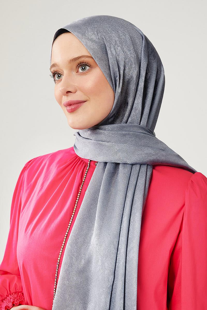 Fivescarf Gümüş Jakarlı Elegance Şal
