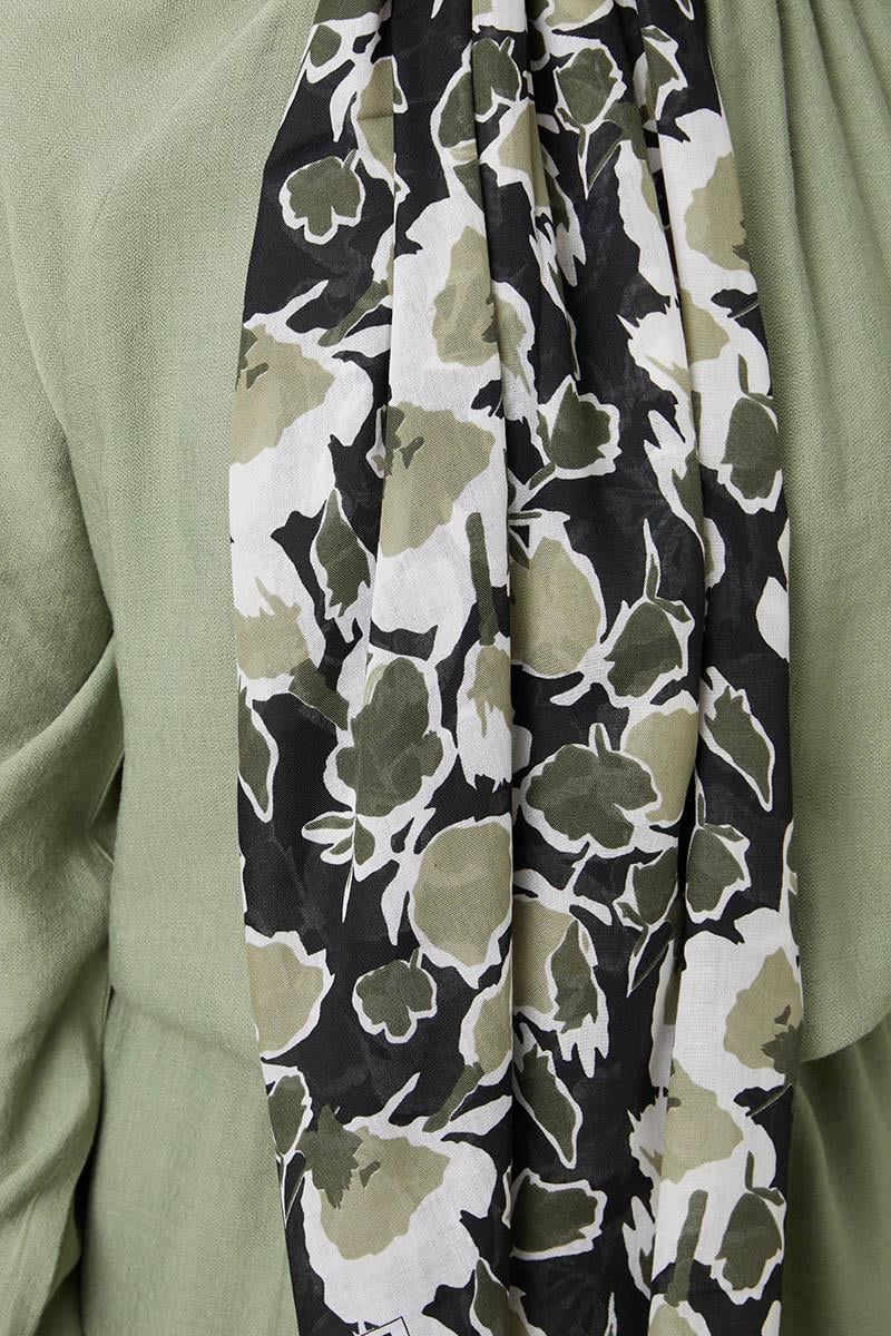Fivescarf Haki Desenli Cotton Şal