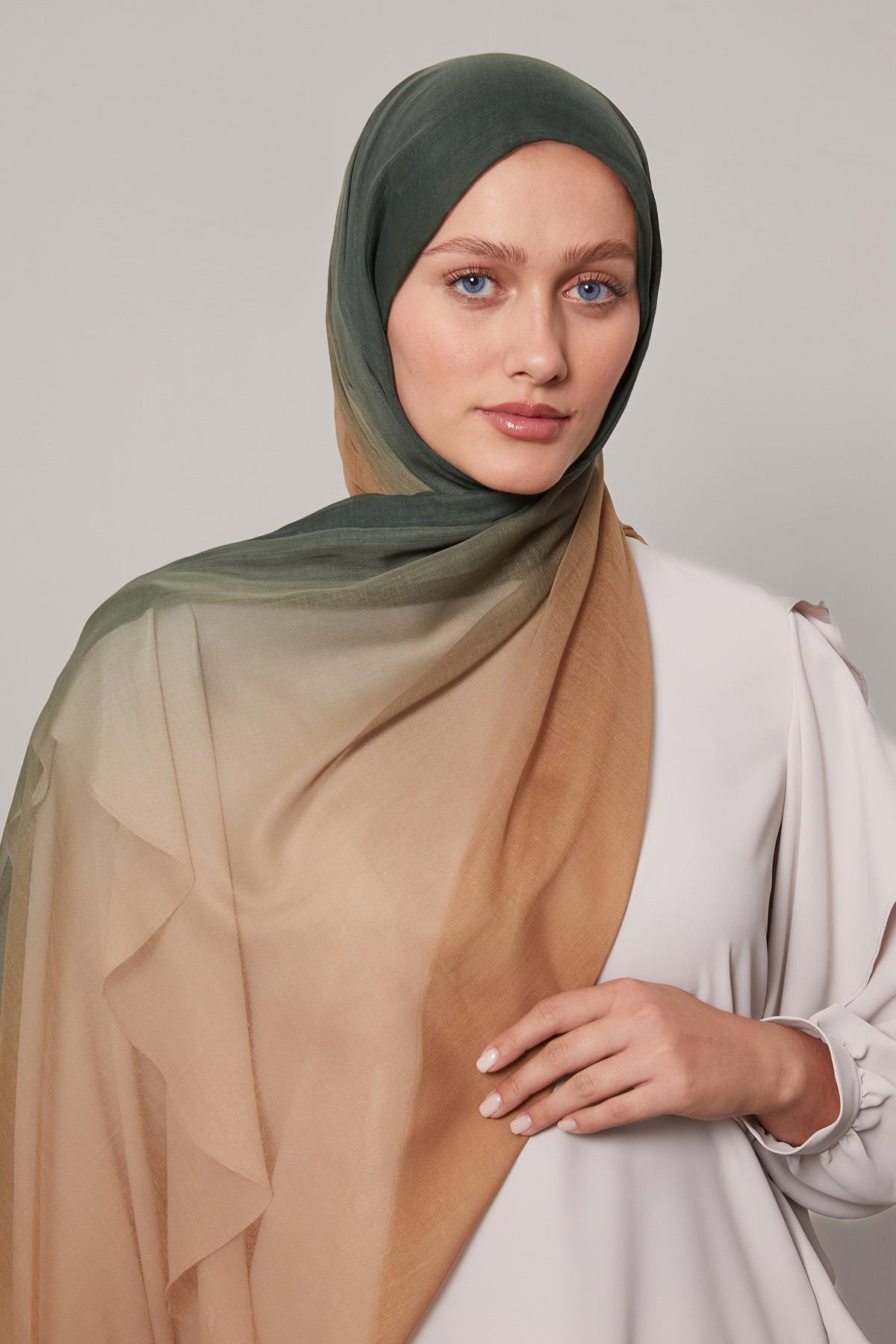 Fivescarf Haki Geçişli Comfort Şal