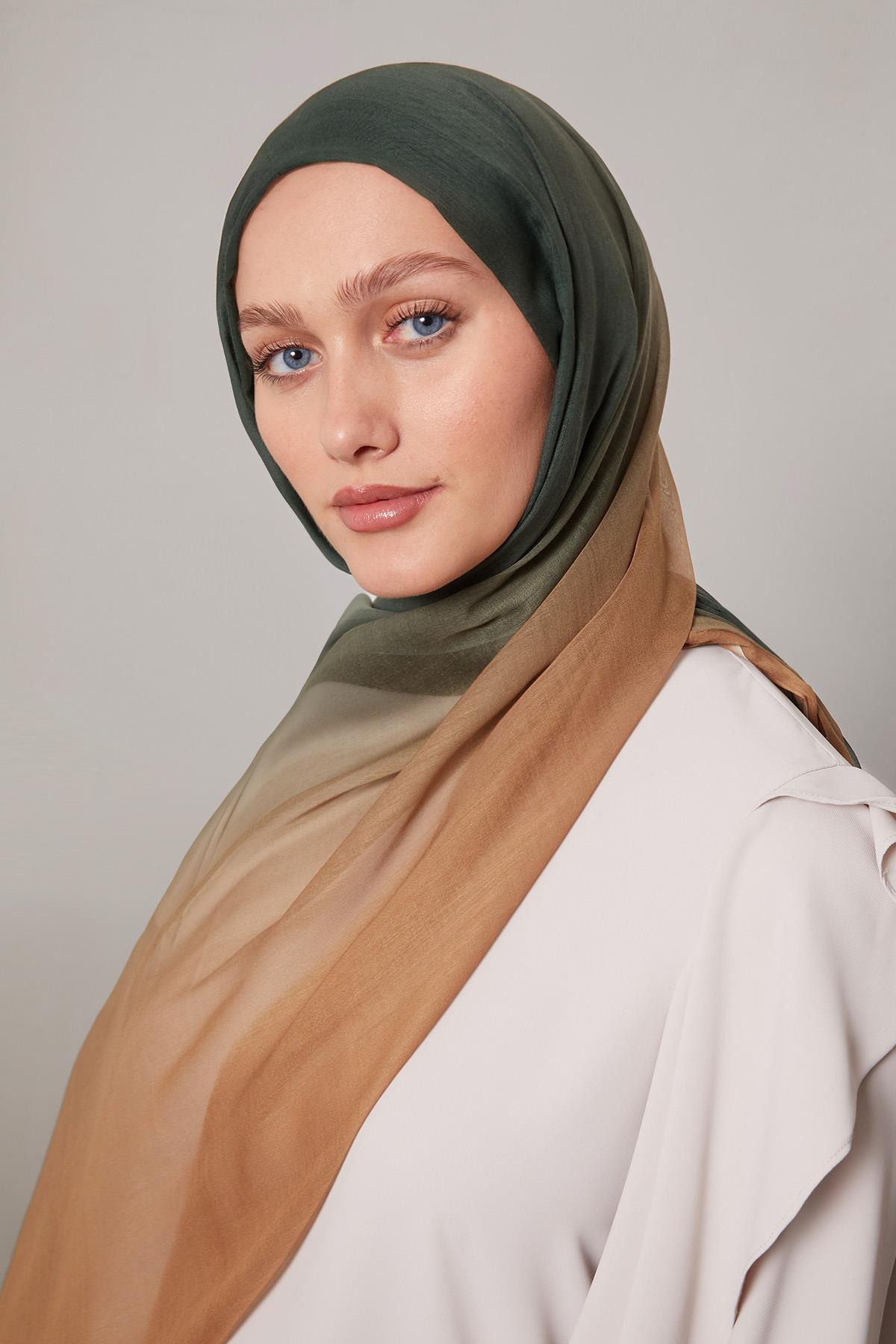 Fivescarf Haki Geçişli Comfort Şal