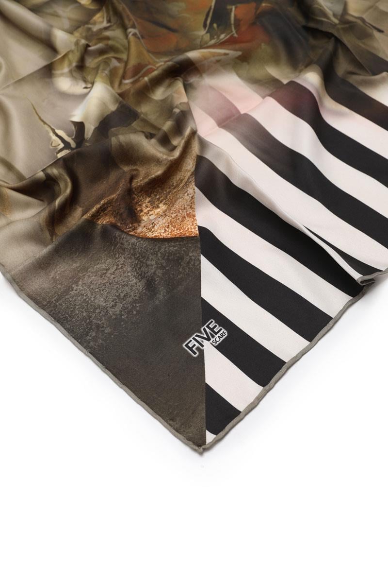 Fivescarf Haki Twill Digital Eşarp