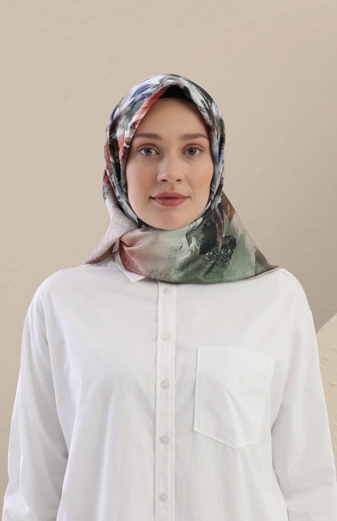 Fivescarf Haki Twill Digital Eşarp