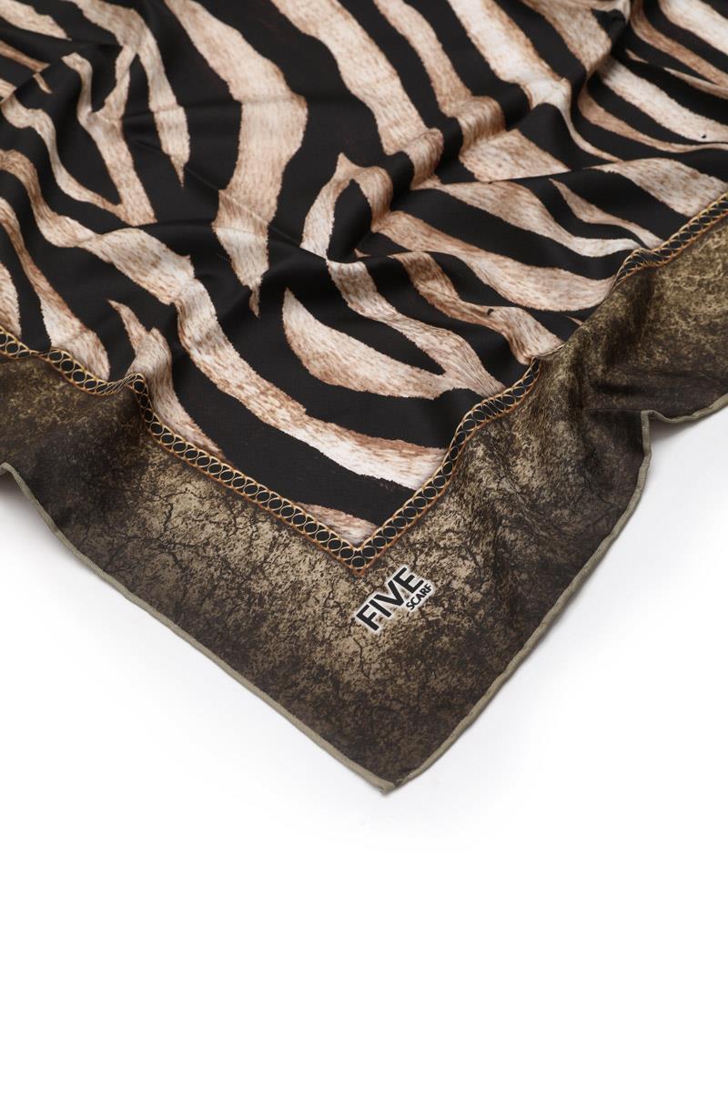 Fivescarf Haki Twill Digital Eşarp