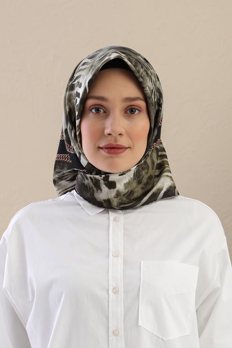 Fivescarf Haki Twill Digital Eşarp