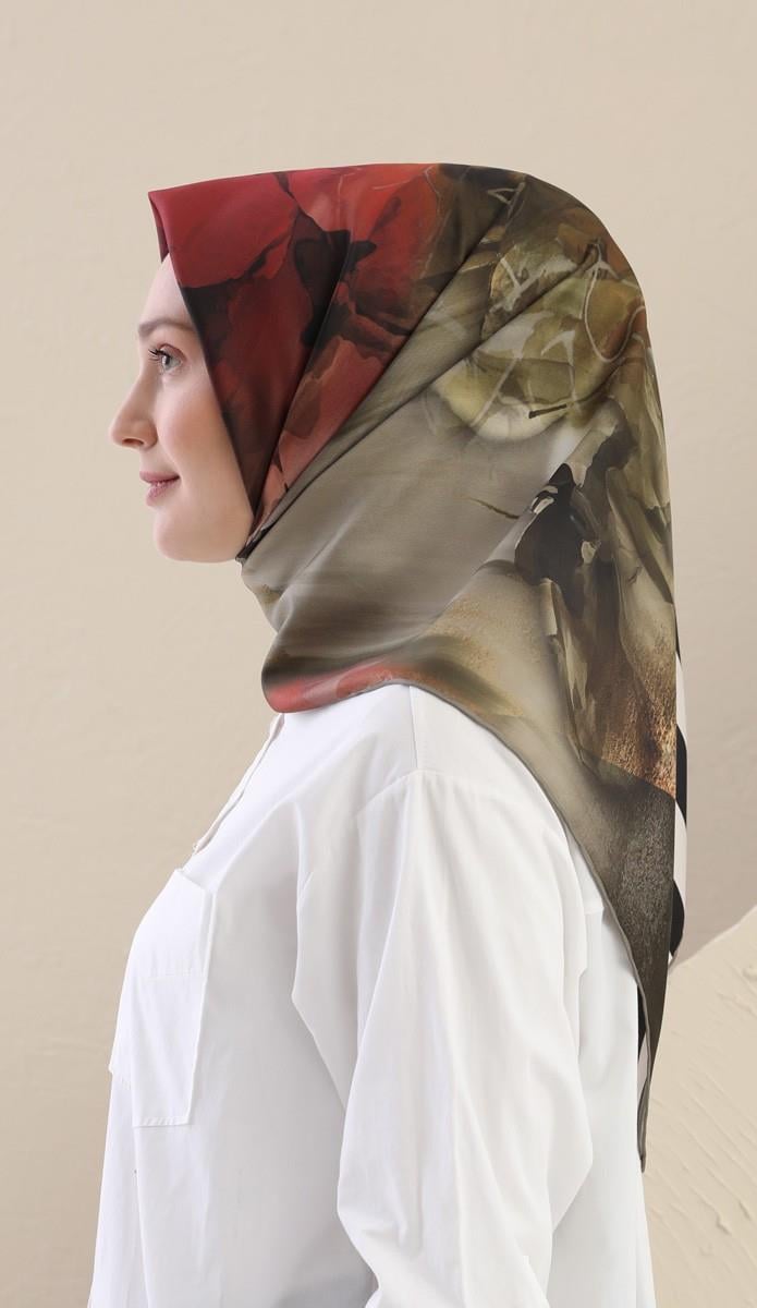 Fivescarf Haki Twill Digital Eşarp