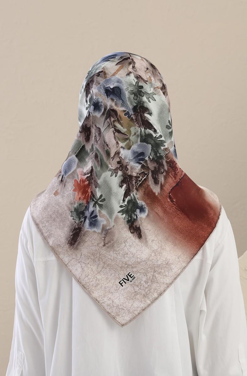 Fivescarf Haki Twill Digital Eşarp