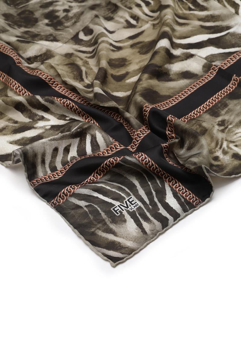 Fivescarf Haki Twill Digital Eşarp