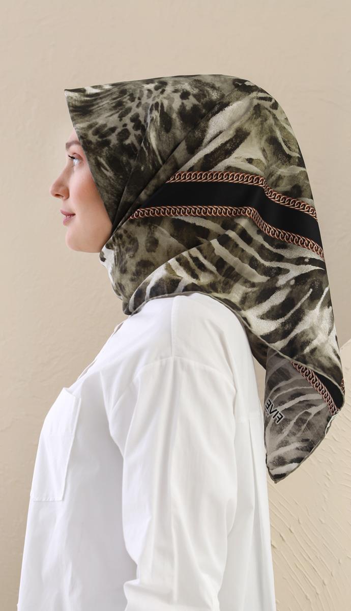Fivescarf Haki Twill Digital Eşarp