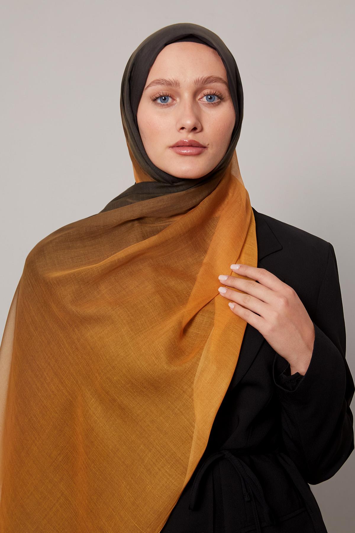 Fivescarf Hardal Geçişli Comfort Şal