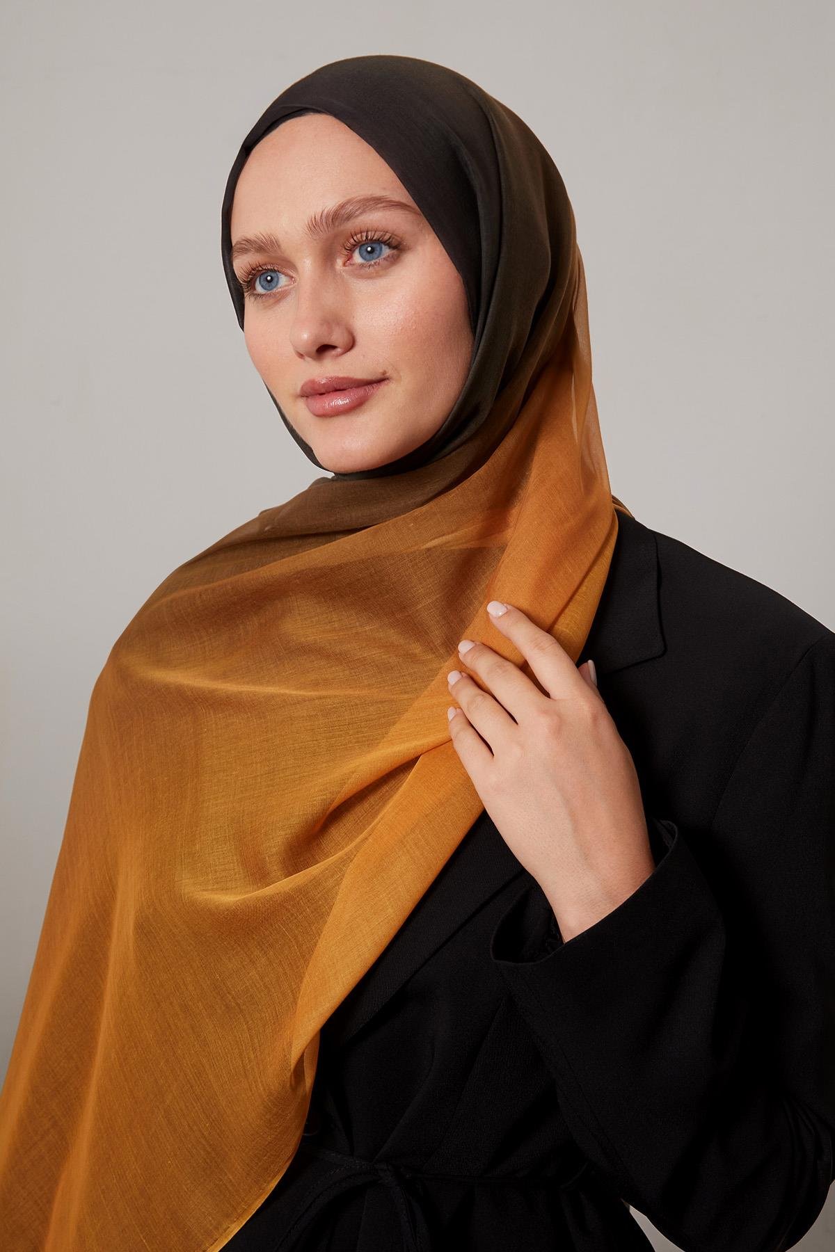 Fivescarf Hardal Geçişli Comfort Şal