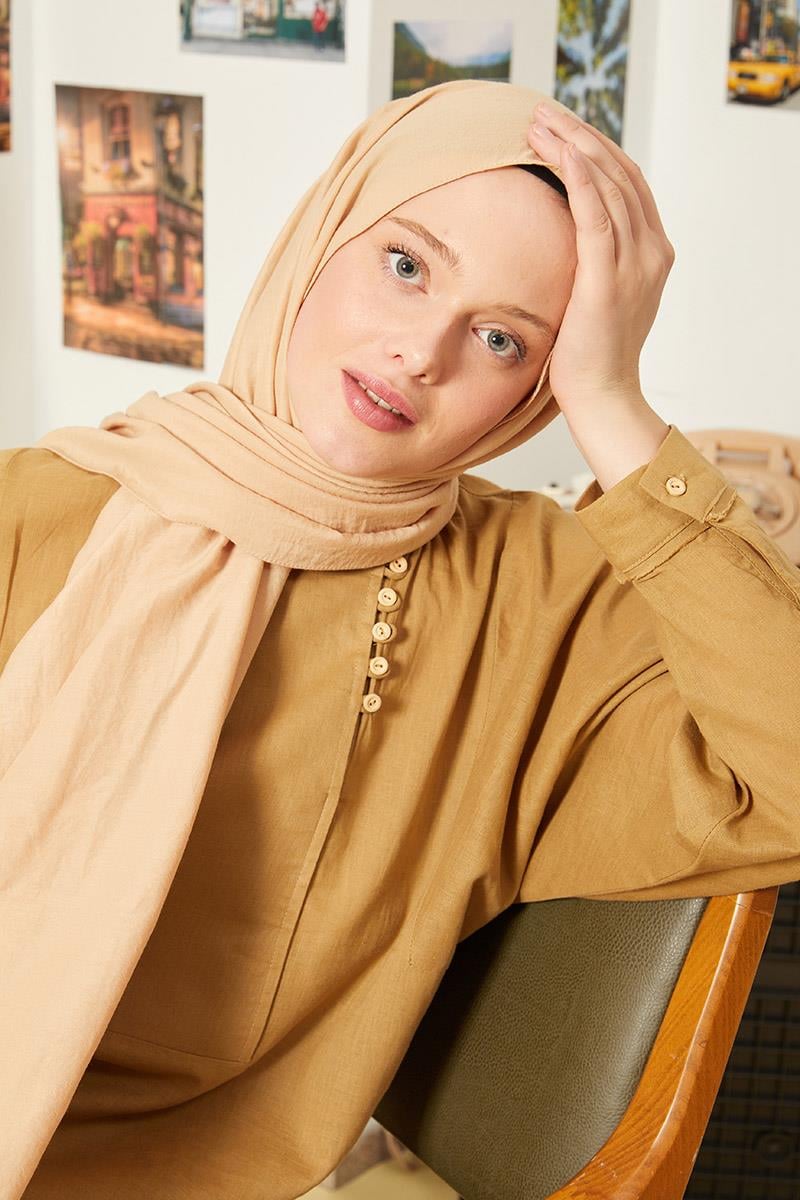 Fivescarf Hardal Touch Pamuk Şal