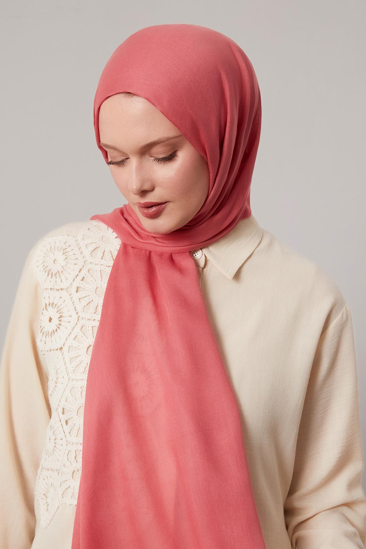Fivescarf K.Pembe Viskon Modal Düz Şal