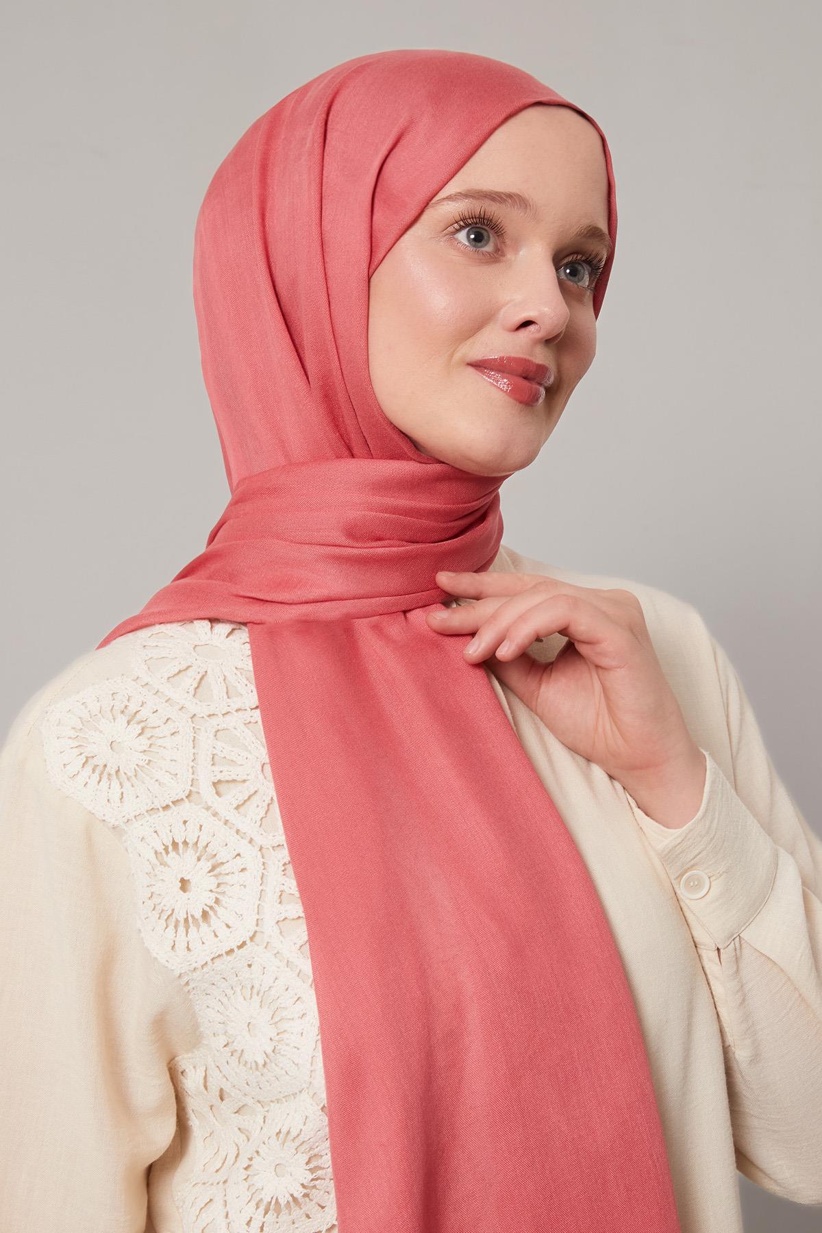 Fivescarf K.Pembe Viskon Modal Düz Şal