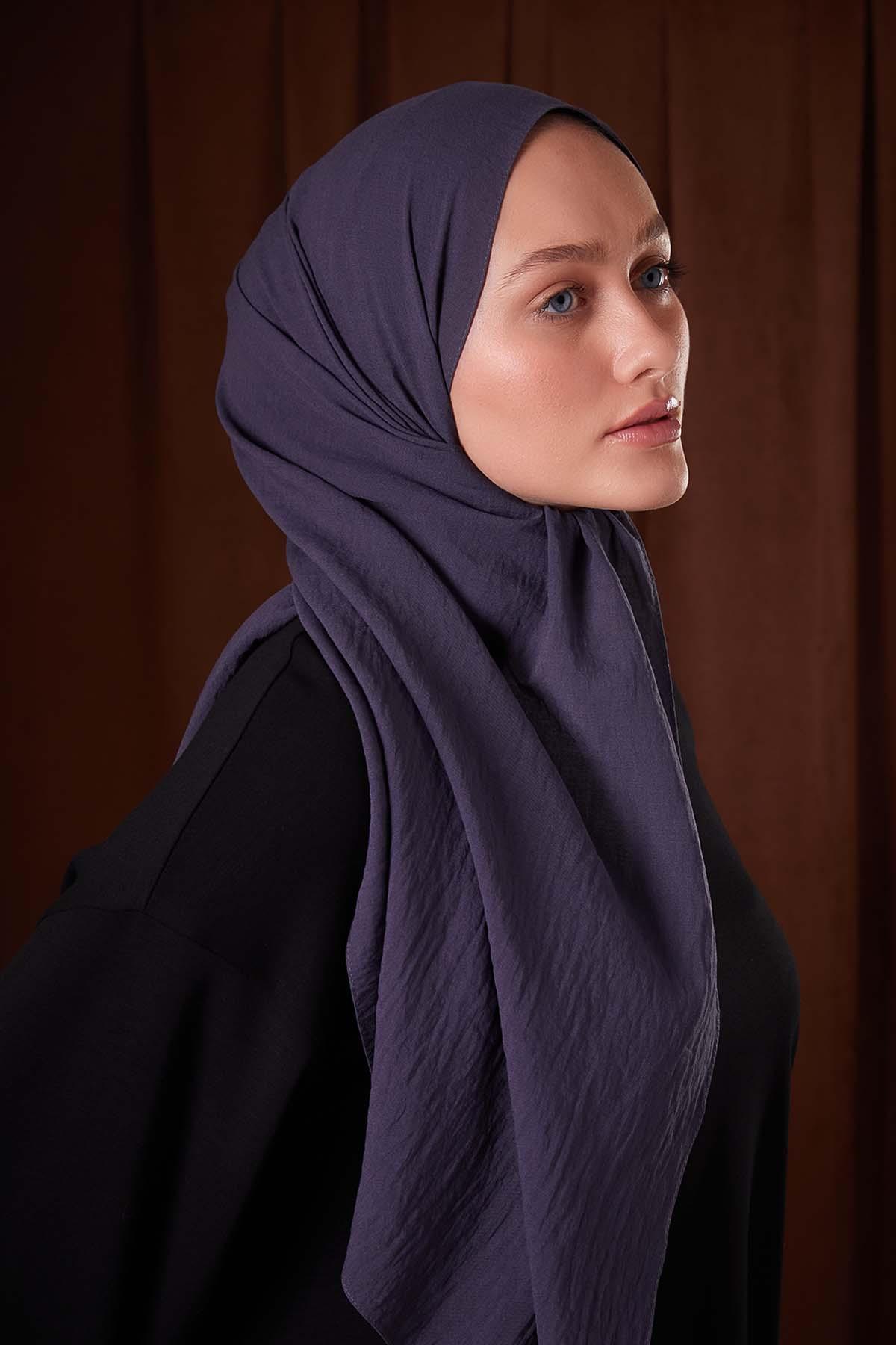 Fivescarf K.Antrasit Düz Luna Cotton Şal