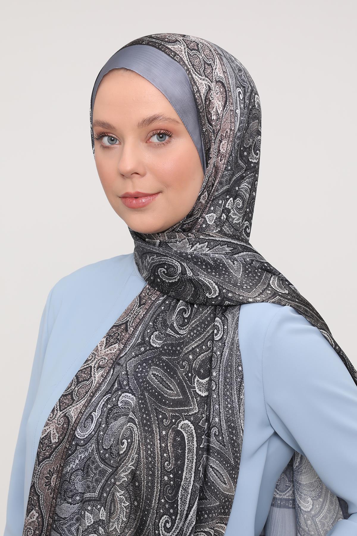 Fivescarf K.Gri Gölgeli Desen Brand Şal