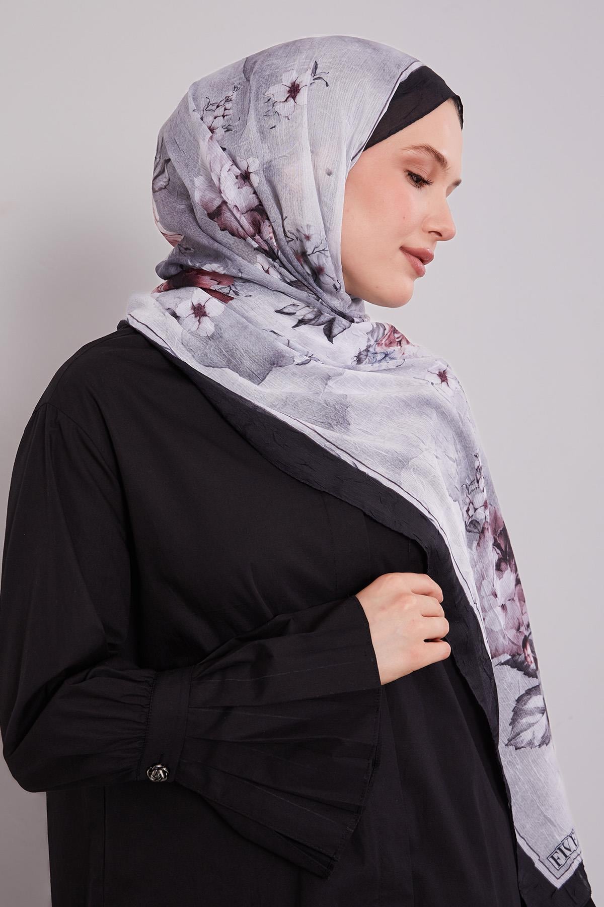 Fivescarf K.Lacivert Çicekli Craze Comfort Şal