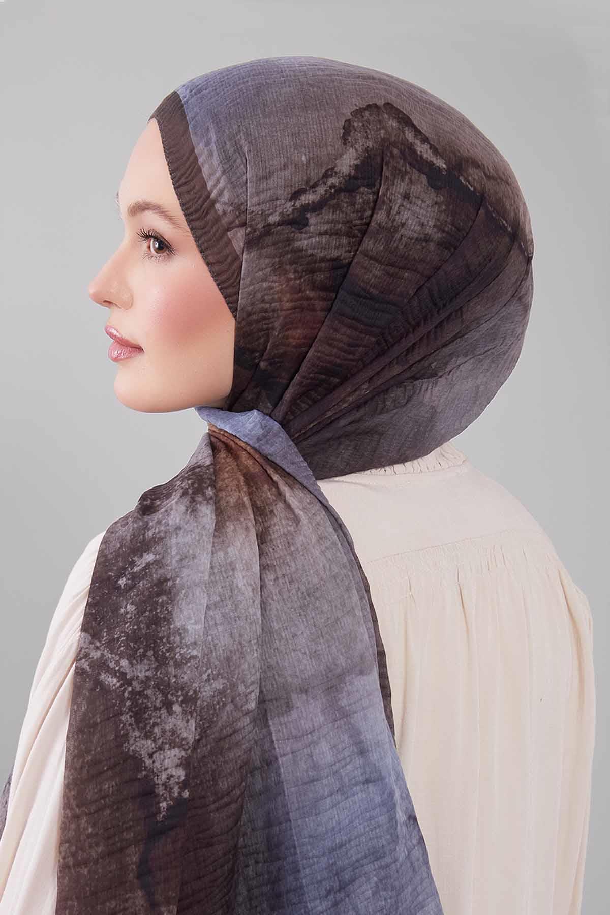 Fivescarf K.Yeşil Geçişli Müslin Cotton Şal