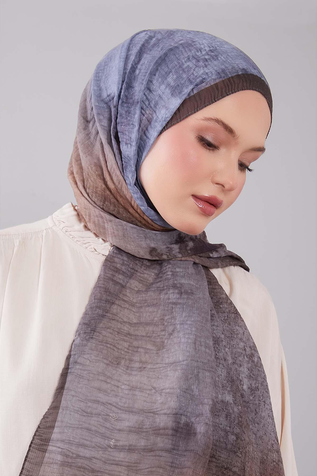 Fivescarf K.Yeşil Geçişli Müslin Cotton Şal