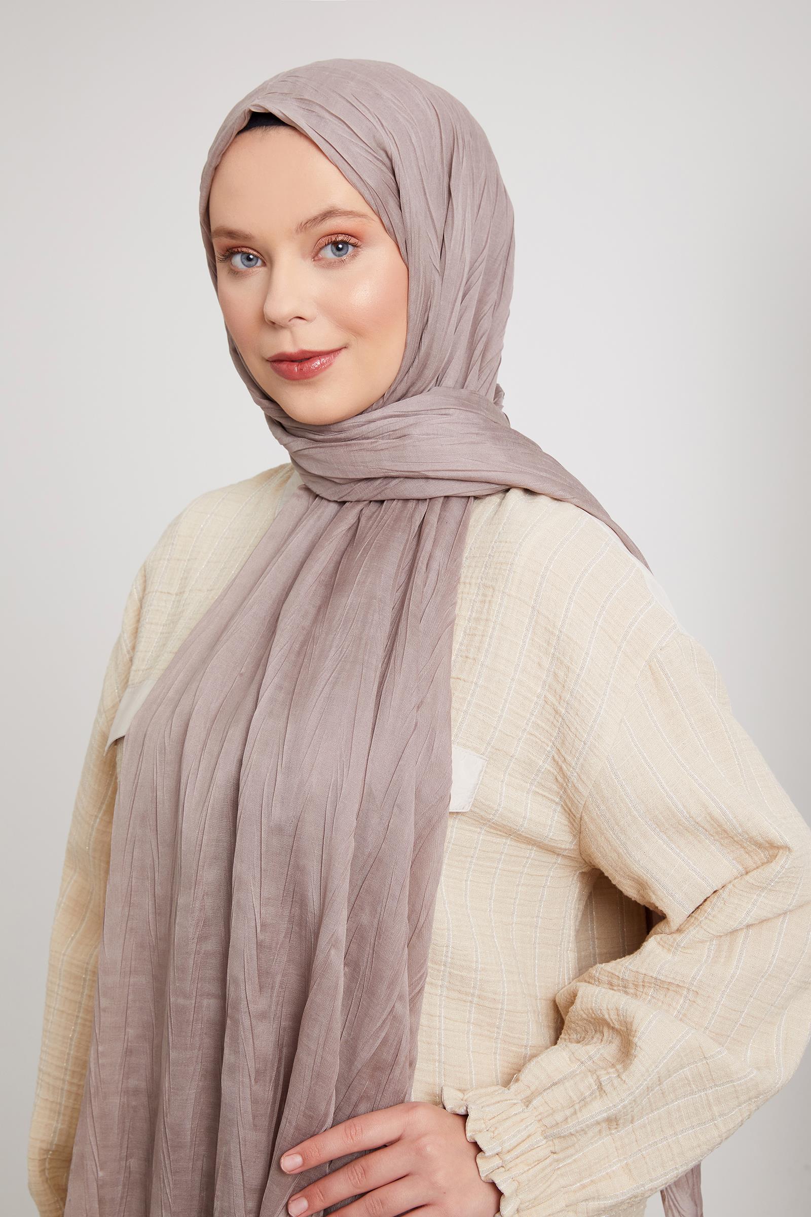 Fivescarf K.Vizon Pliseli Pamuklu Şal