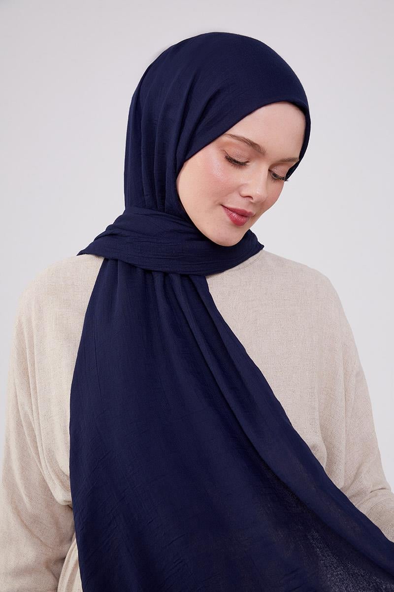 Fivescarf K.Lacivert Olay Pamuk Şal