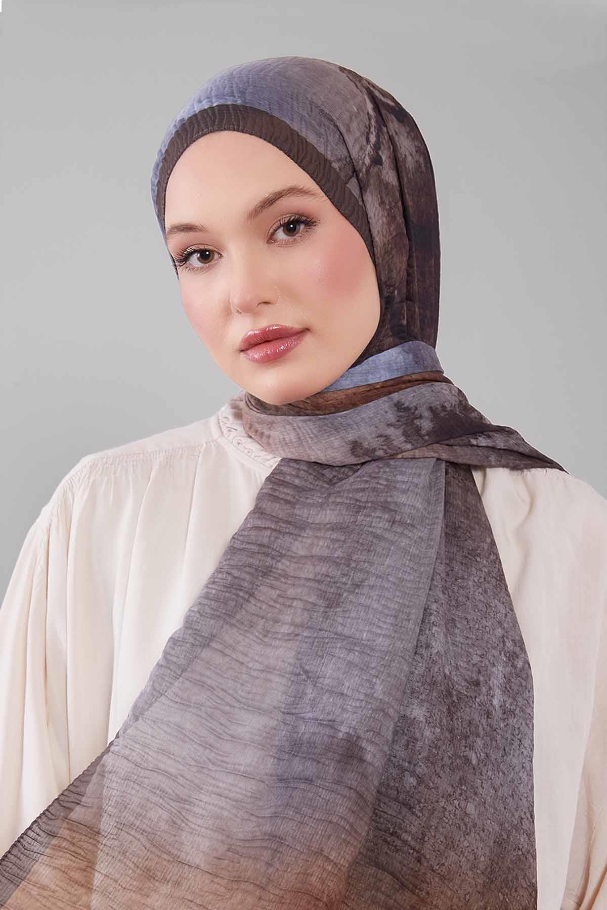 Fivescarf K.Yeşil Geçişli Müslin Cotton Şal