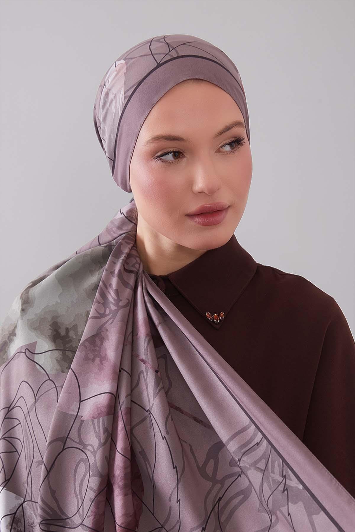 Fivescarf K.Vizon Akvarel Yaprak Desen Moos Chrep Şal