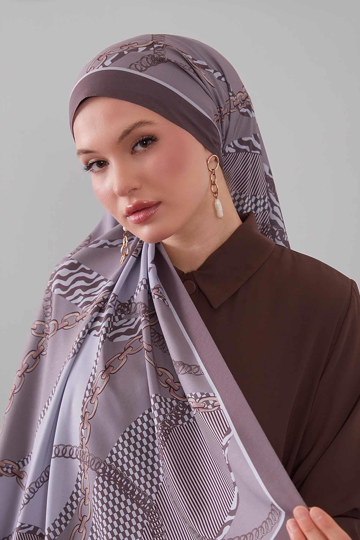 Fivescarf K.Vizon Gold Zincir Desen Moos Chrep Şal