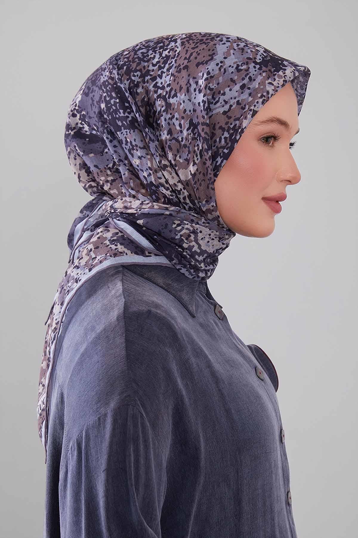 Fivescarf K.Vizon Mozaik Desen Silk Coton Eşarp