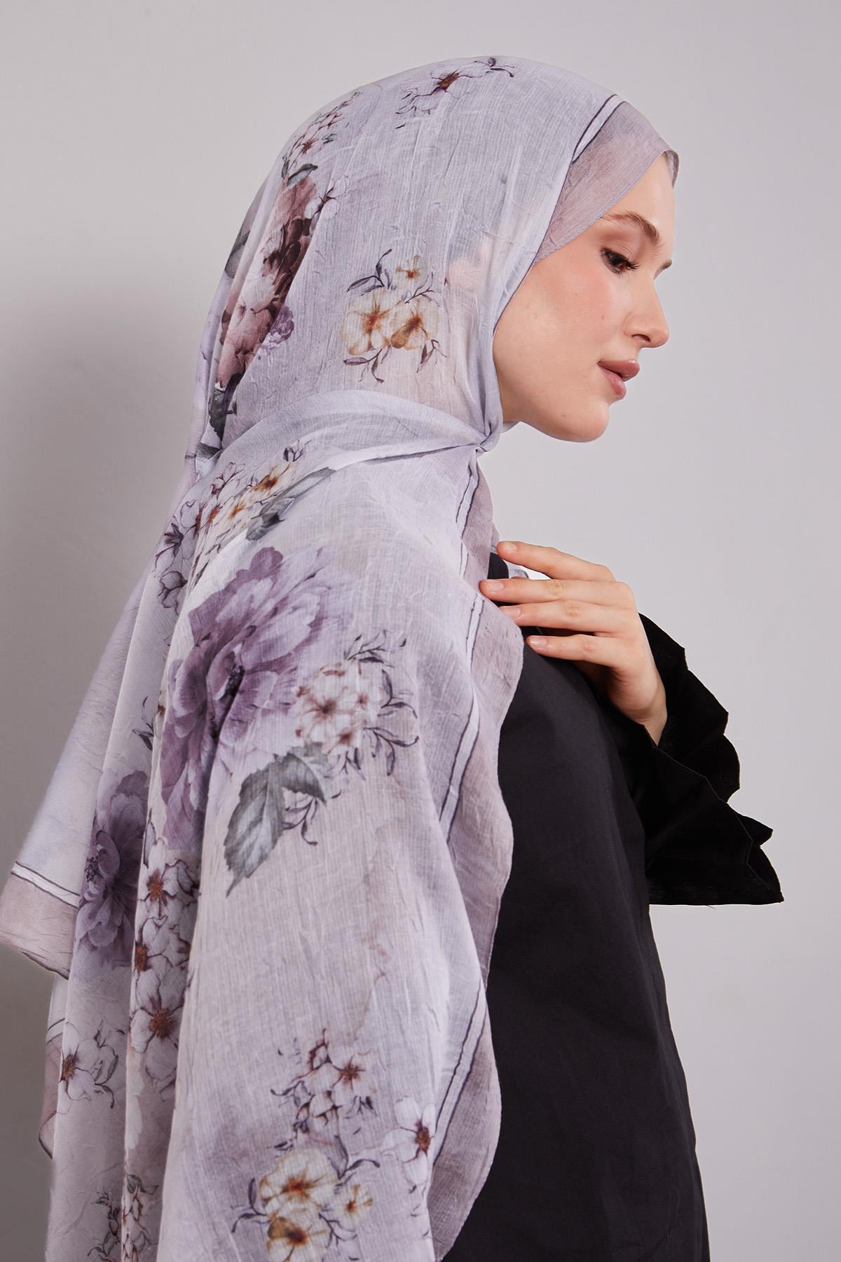 Fivescarf K.Lila Çicekli Craze Comfort Şal