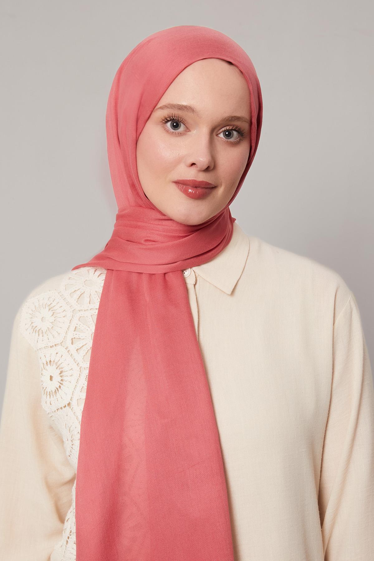 Fivescarf K.Pembe Viskon Modal Düz Şal