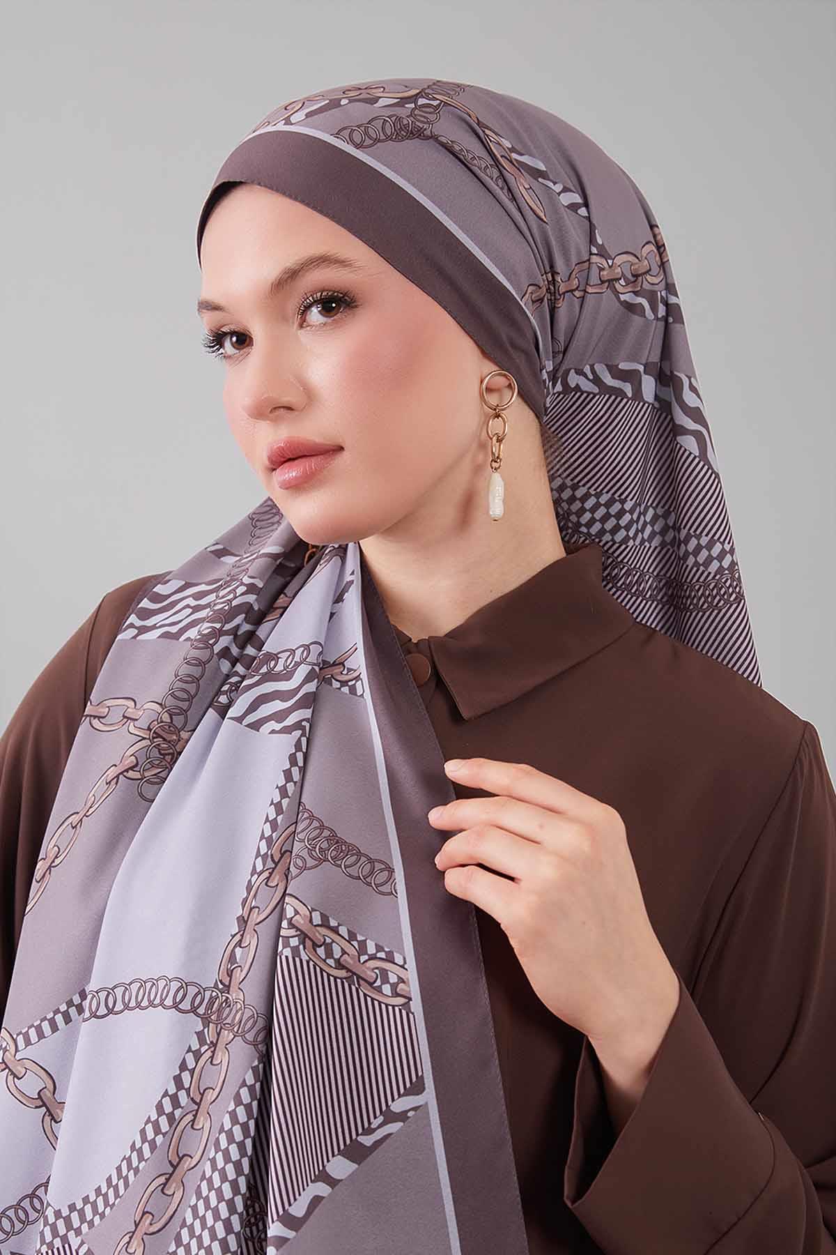 Fivescarf K.Vizon Gold Zincir Desen Moos Chrep Şal