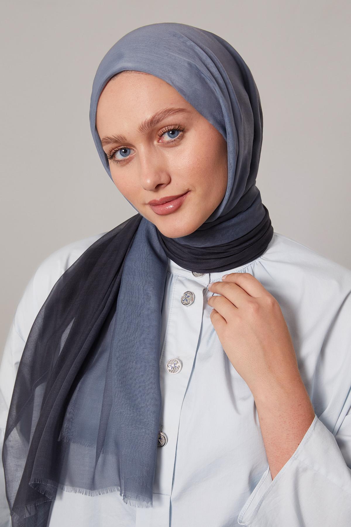 Fivescarf K.Mavi Geçişli Comfort Şal