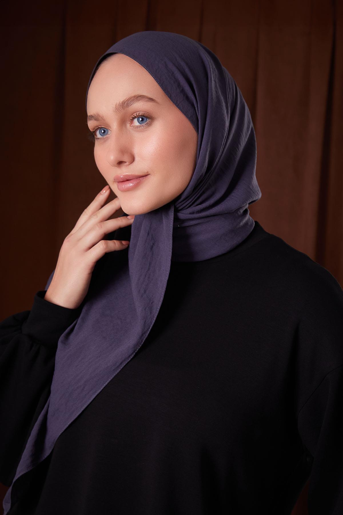 Fivescarf K.Antrasit Düz Luna Cotton Şal