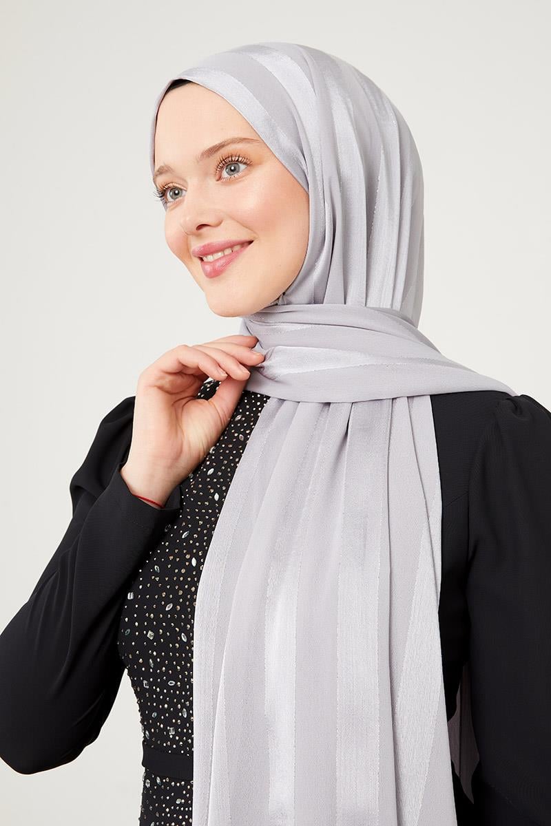 Fivescarf K.Gri Sim Şeritli Tokyo Şal