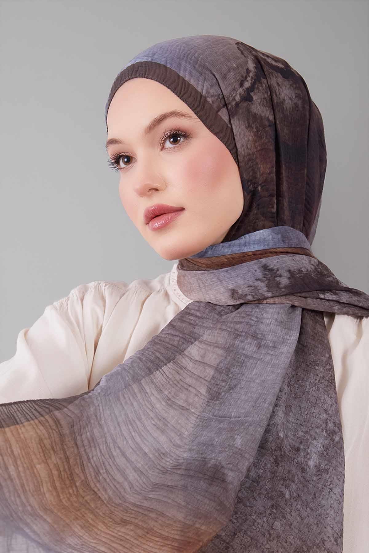 Fivescarf K.Yeşil Geçişli Müslin Cotton Şal