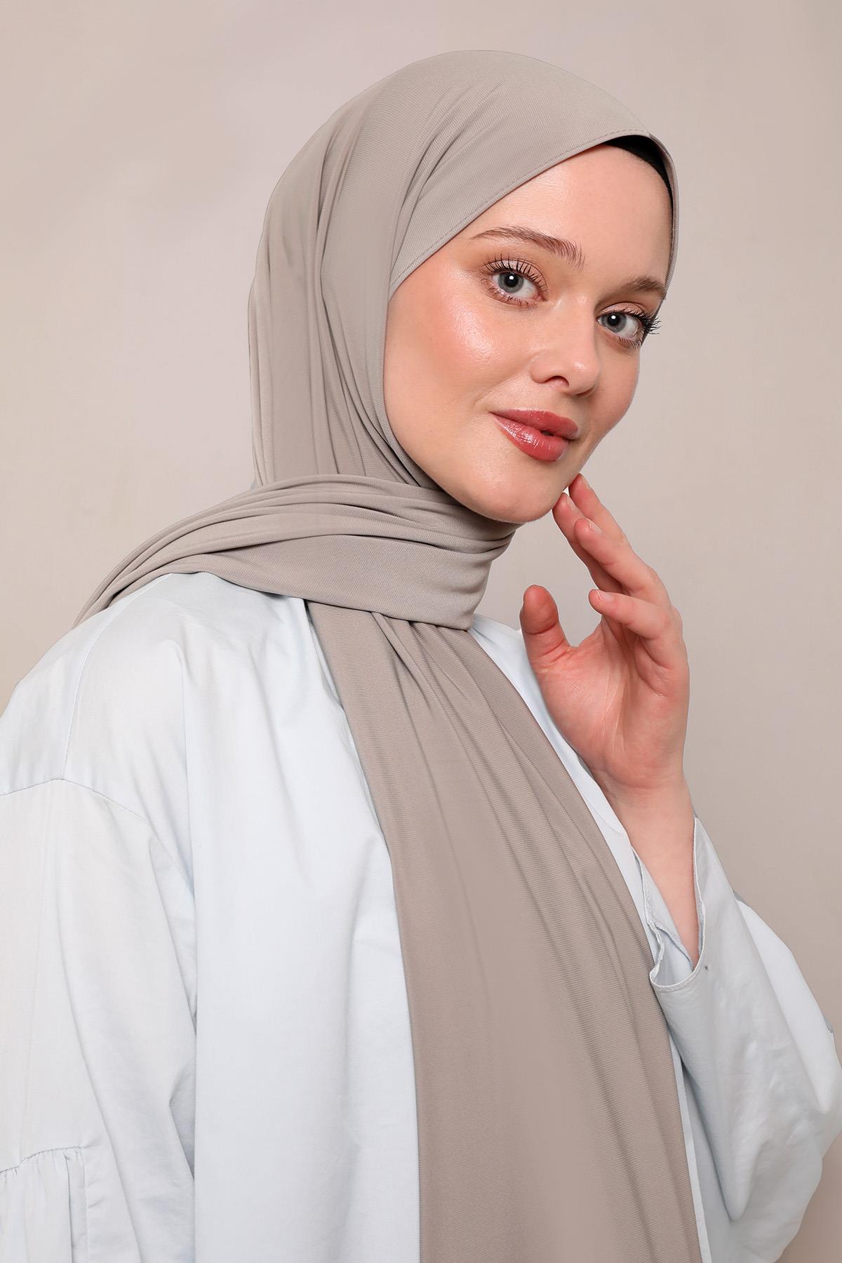 Fivescarf K.Bej Düz Premium Jersey Şal