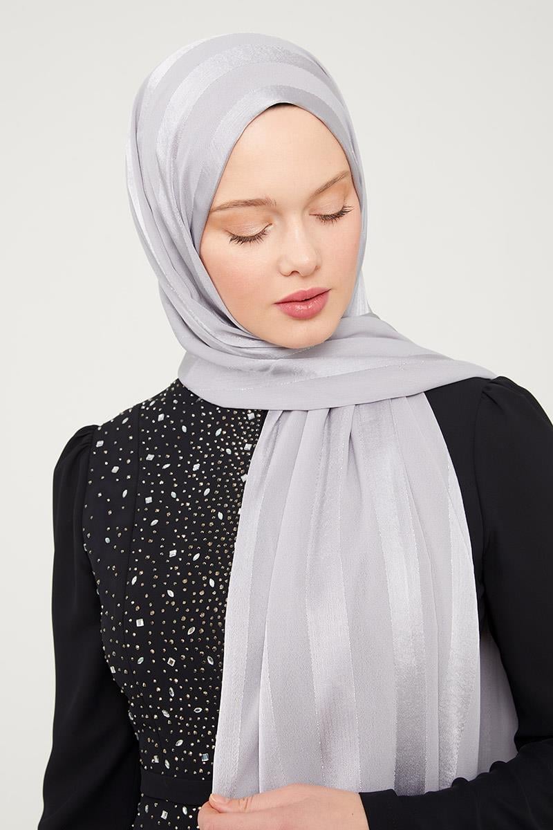 Fivescarf K.Gri Sim Şeritli Tokyo Şal