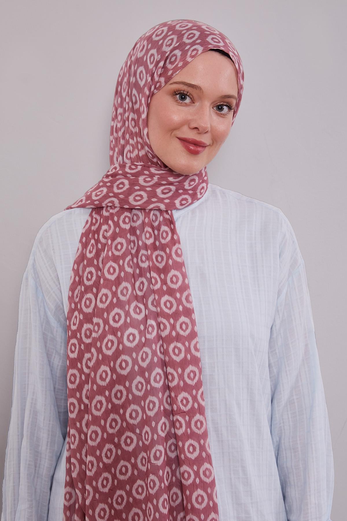 Fivescarf K.Pembe Micro Desenli Craze Comfort Şal