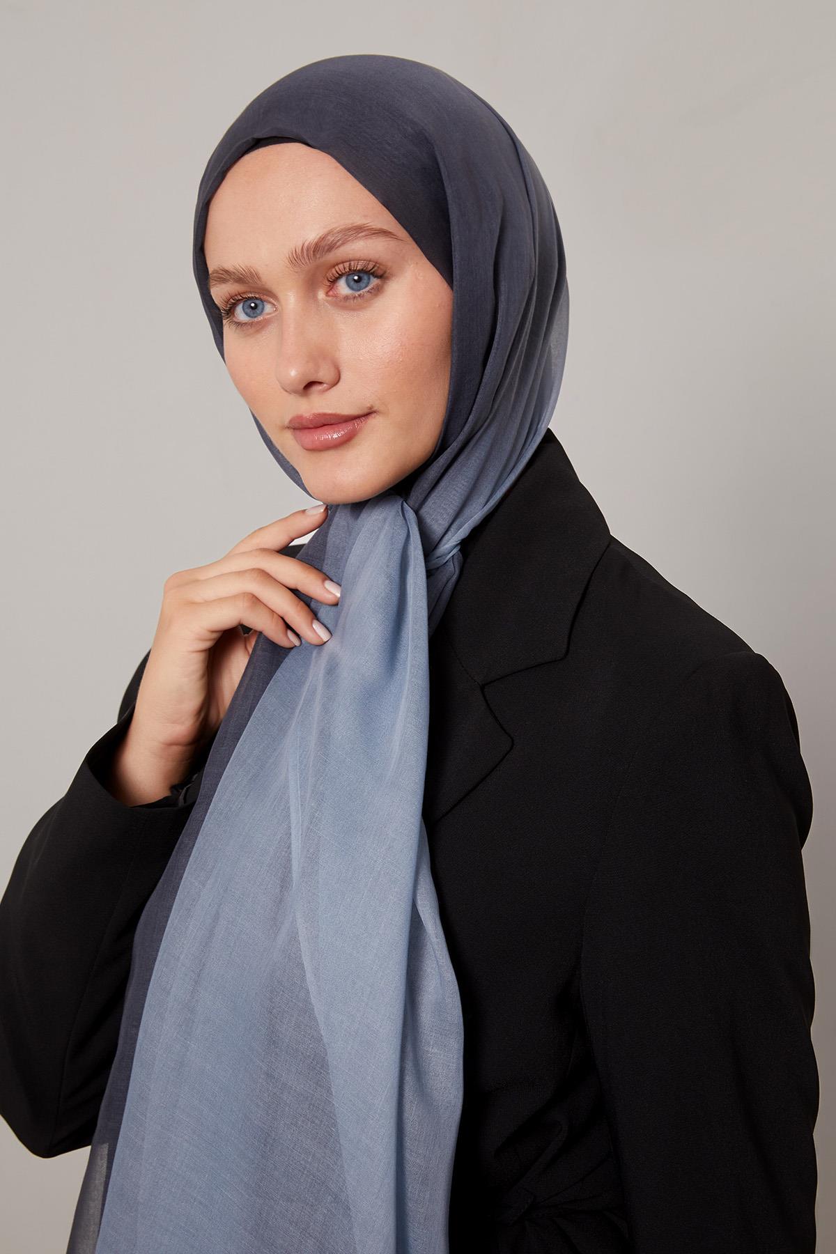 Fivescarf K.Lacivert Geçişli Comfort Şal