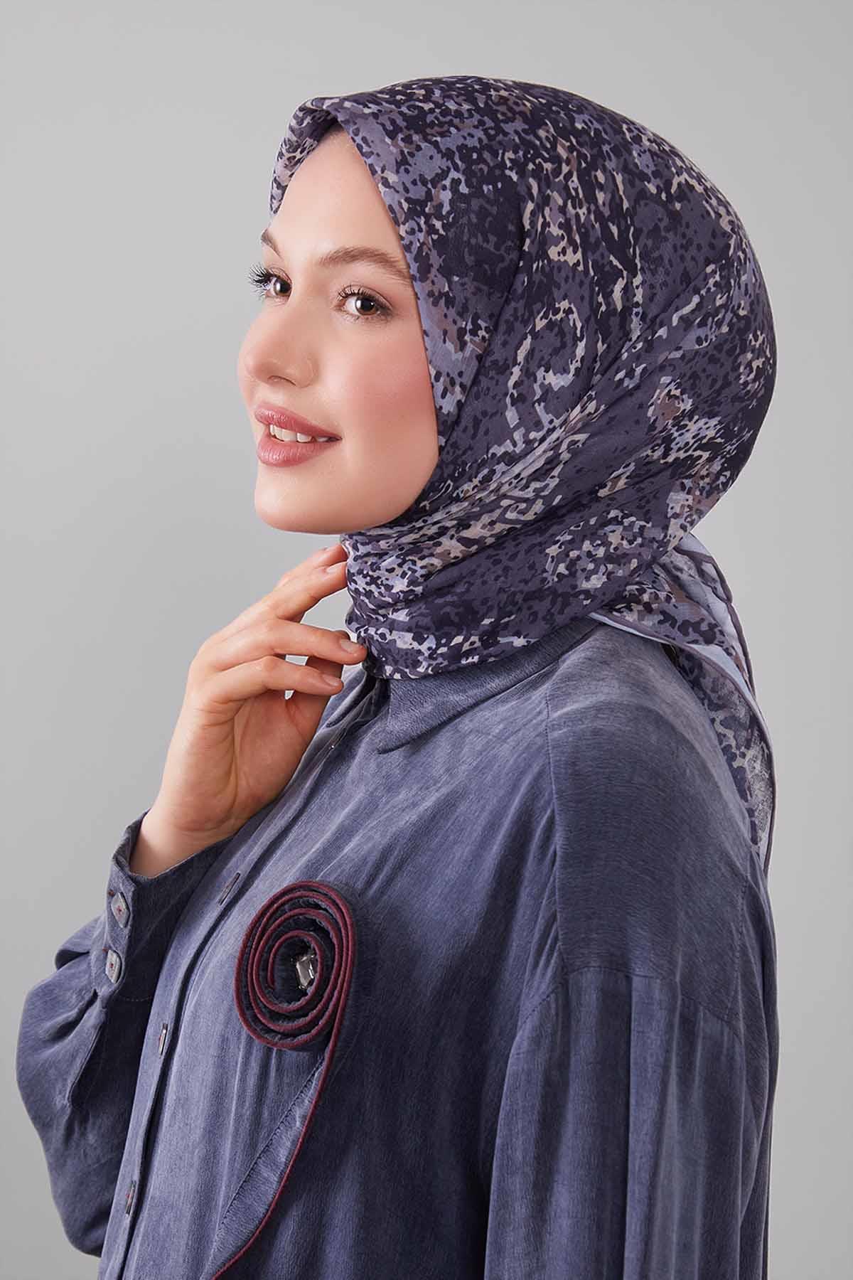 Fivescarf K.Vizon Mozaik Desen Silk Coton Eşarp